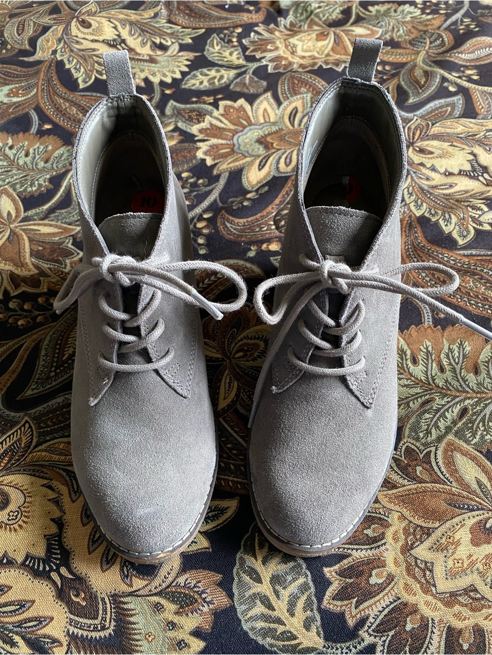 Women’s Gray Suede Lace-Up Boots